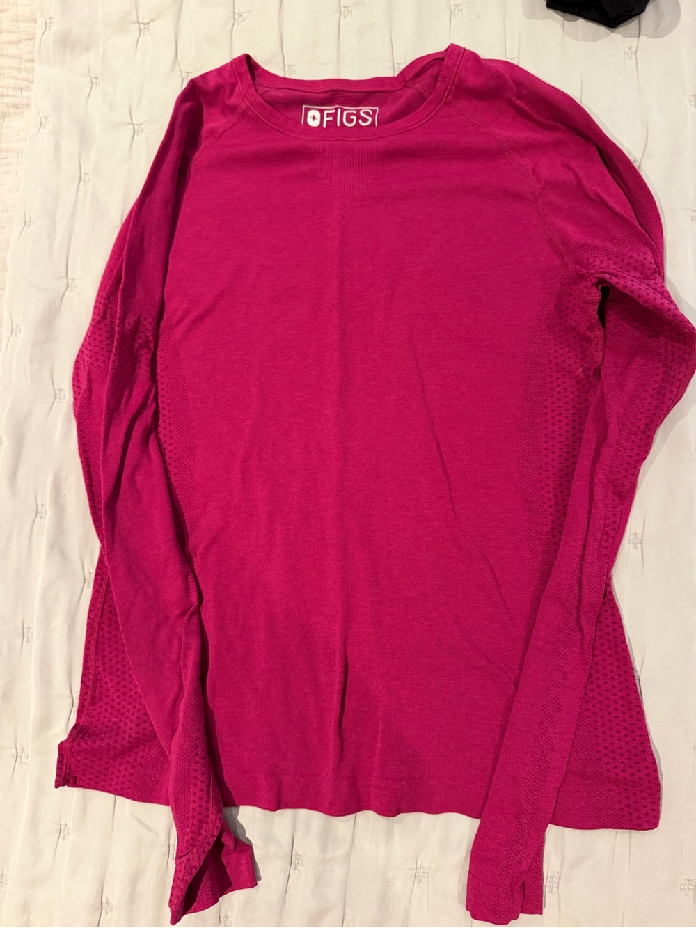 FIGS raspberry Underscrub Long Sleeve Top - medium